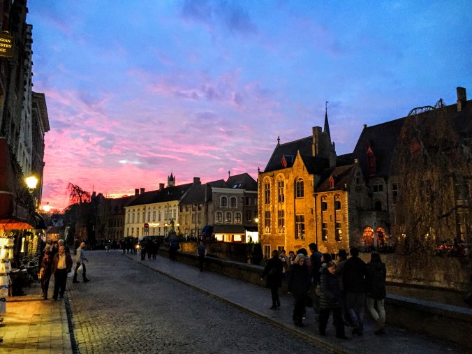 Sunset in Bruges Belgium
